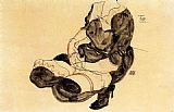 Female Torso Squatting by Egon Schiele